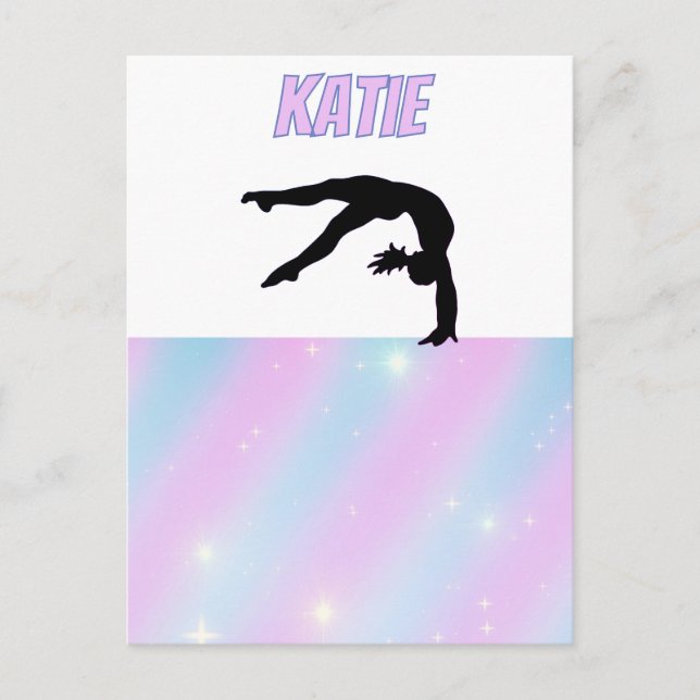 Gymnastics Purple Lilac and Baby Blue Pastel  Postcard (Front)