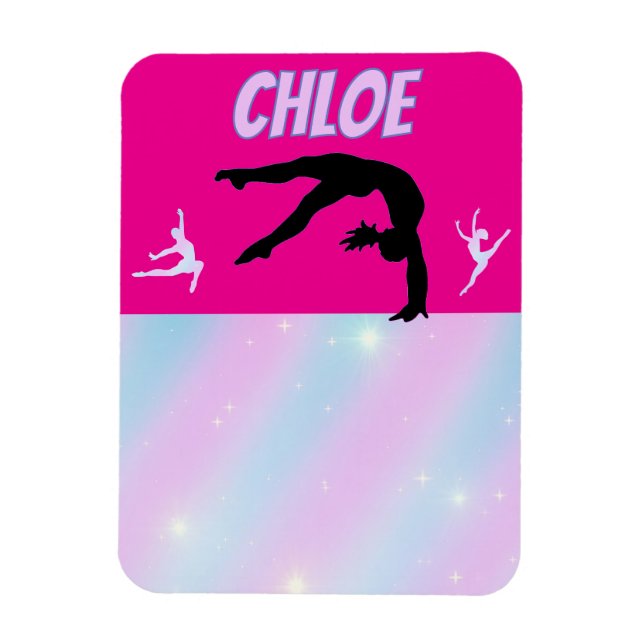 Gymnastics Purple Lilac Hot Pink Baby Blue Pastel  Magnet (Vertical)