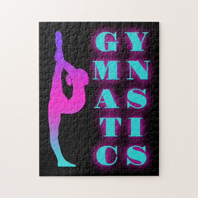 Gymnastics Purple Pink Turquoise Ombre Jigsaw Puzzle (Vertical)