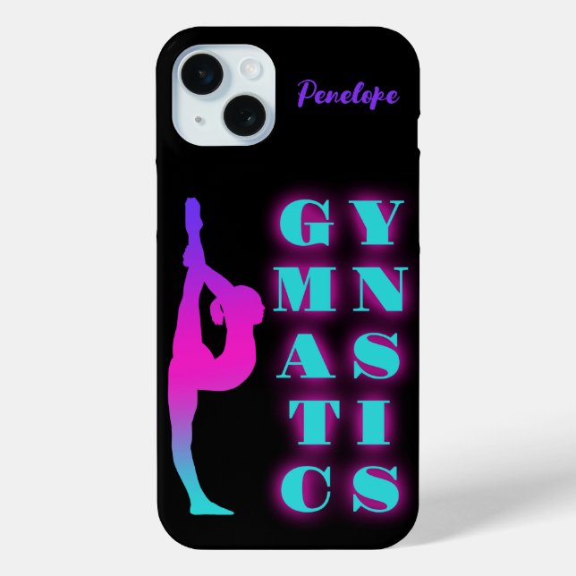 Gymnastics Purple Pink Turquoise Ombre Personalise Case-Mate iPhone Case (Back)
