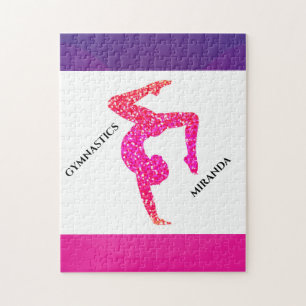 Gymnastics puzzle for girl's personalised.