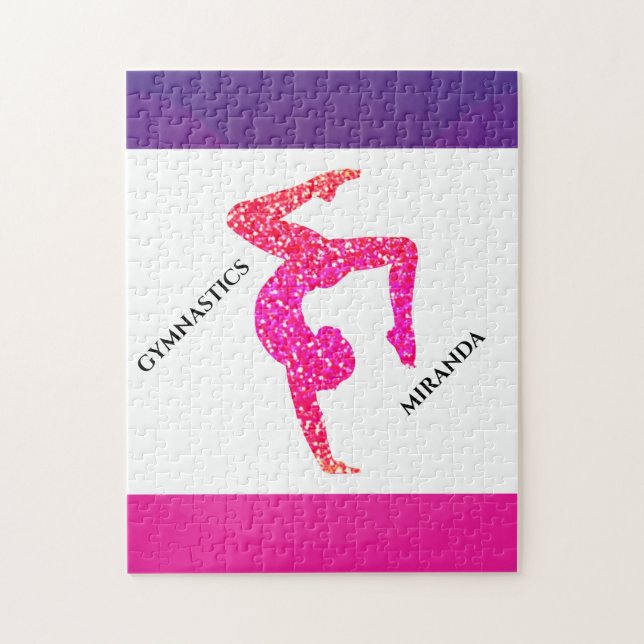 Gymnastics puzzle for girl's personalised. (Vertical)