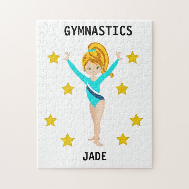GYMNASTICS PUZZLE FOR GIRLS PERSONALIZED. (Vertical)