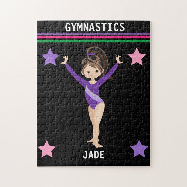 GYMNASTICS PUZZLE FOR GIRLS PERSONALIZED. (Vertical)