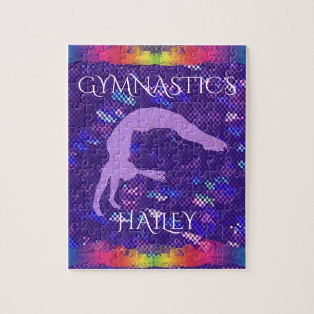 "GYMNASTICS" puzzle with custom name. (Vertical)
