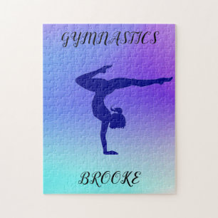 GYMNASTICS PUZZLE with gymnast & custom name.