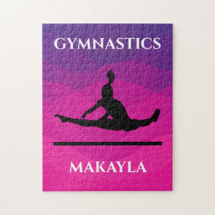 Gymnastics puzzle with gymnast on uneven bars.