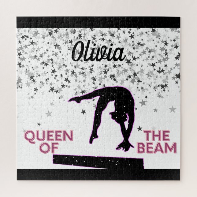 Gymnastics Queen of the Beam Silver Stars   Jigsaw Puzzle (Vertical)