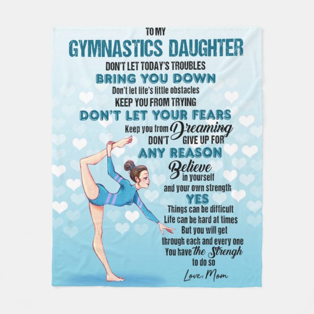 GYMNASTICS QUILT - DON'T LET TODAY'S TROUBLES FLEECE BLANKET (Front)
