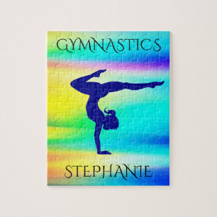 Gymnastics rainbow gymnast puzzle. Personalized. Jigsaw Puzzle