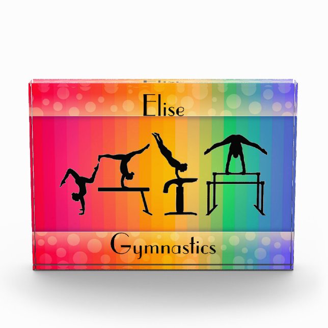 Gymnastics Rainbow w/ Girls Gymnastics Events Photo Block (Front)