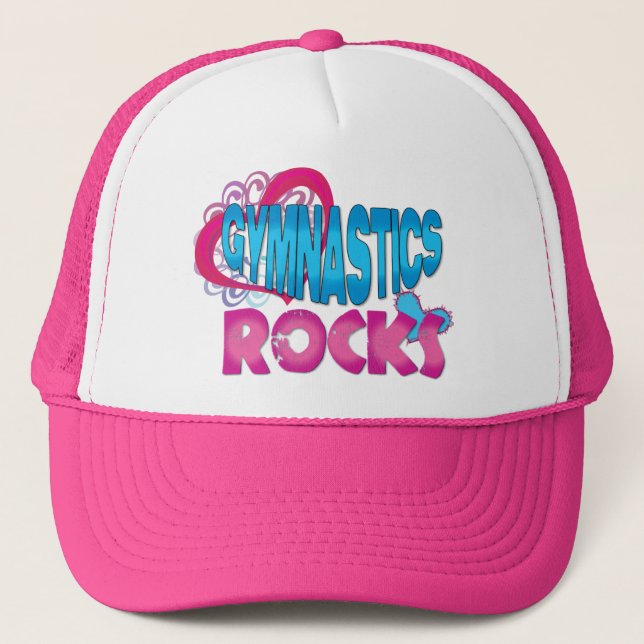 Gymnastics Rocks Gifts Trucker Hat (Front)