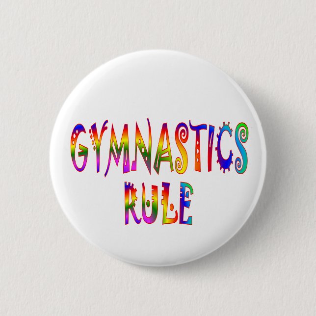 Gymnastics Rule 6 Cm Round Badge (Front)