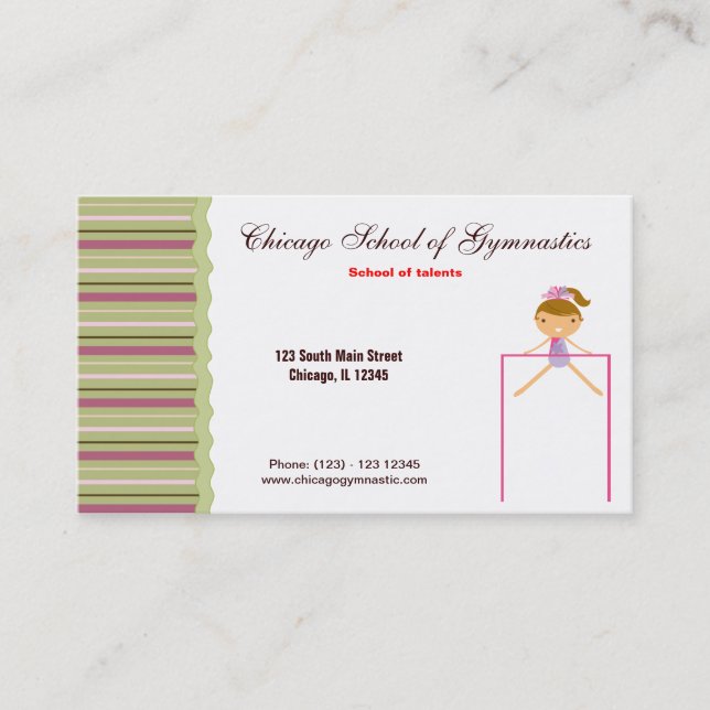 Gymnastics School Business Card (Front)