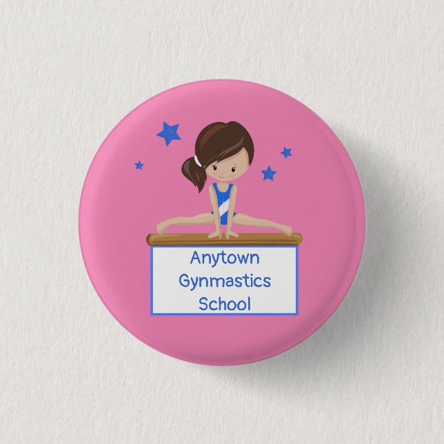 Gymnastics School Class Academy Custom   3 Cm Round Badge (Front)