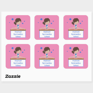 Gymnastics School Class Academy Custom Square Sticker