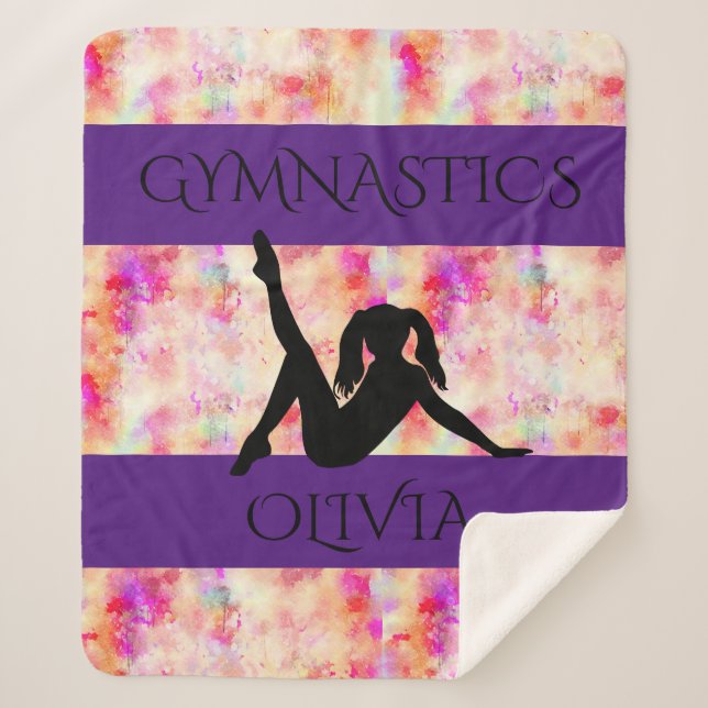 GYMNASTICS SHERPA BLANKET. Personalised name. Blanket (Front)
