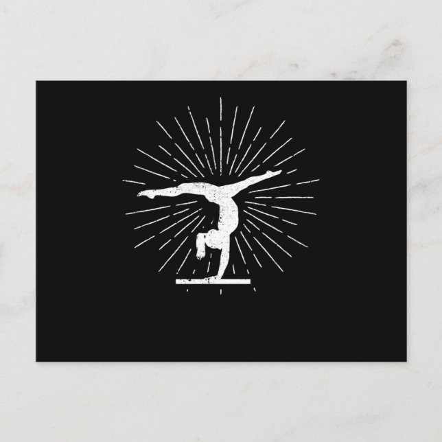 Gymnastics Silhouette Funny Gymnast Sport Postcard (Front)