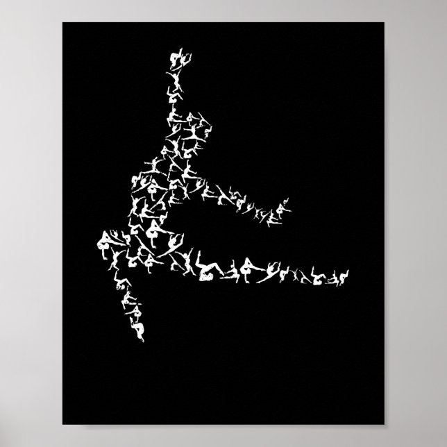 Gymnastics silhouette gymnast aerobics aesthetics poster (Front)