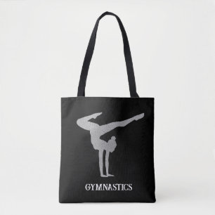 Gymnastics Silver Glitter Personalised  Tote Bag