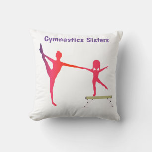 Gymnastics Sisters Personalised Throw Pillow