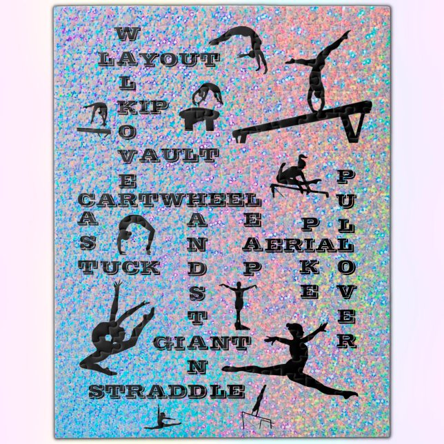 Gymnastics Skills Crosswords Holographic Jigsaw Puzzle (Creator Uploaded)