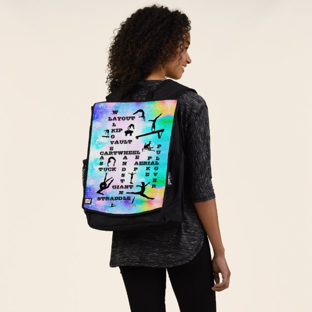Gymnastics Skills Gymnast Crosswords Backpack (Worn)