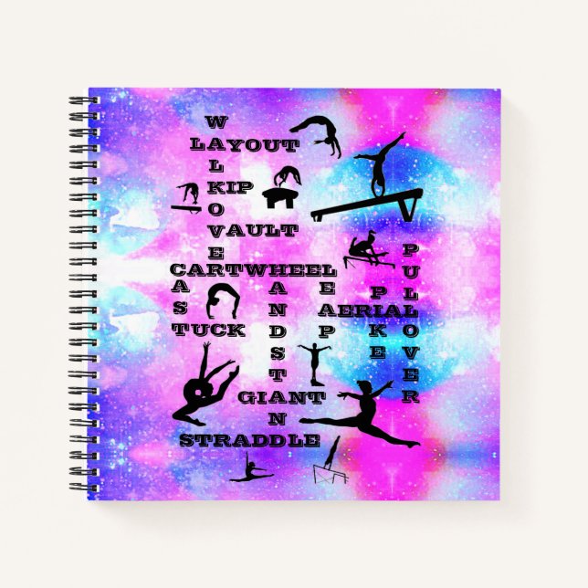 Gymnastics Skills Personalised Spiral Notebook (Front)