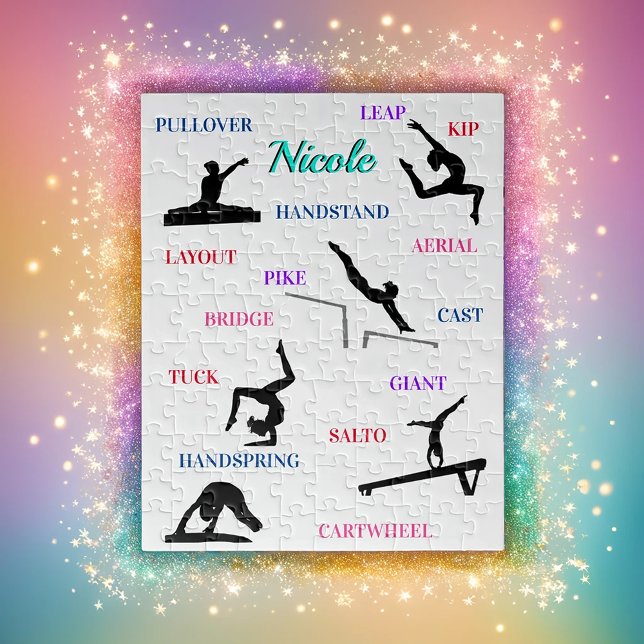 Gymnastics Skills Typography  Jigsaw Puzzle (Creator Uploaded)
