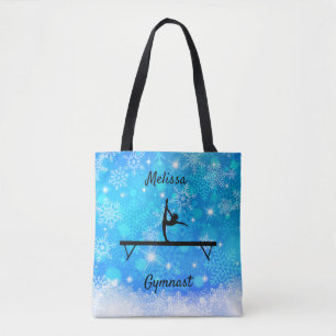 Gymnastics Snowflake Balance Beam   Tote Bag