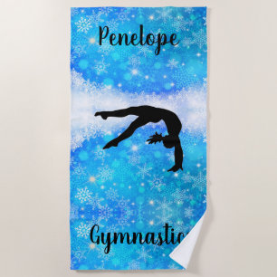 Gymnastics Snowflake Beach Towel