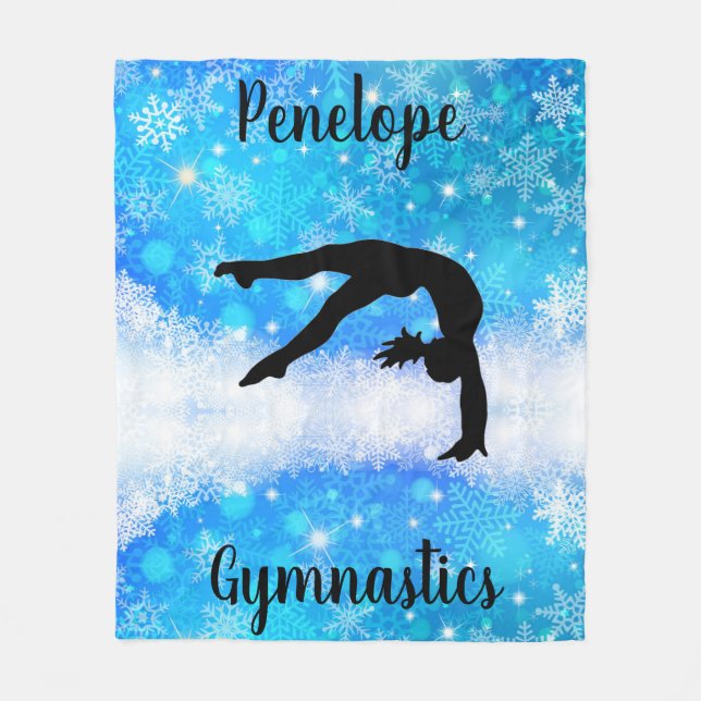 Gymnastics Snowflake   Fleece Blanket (Front)