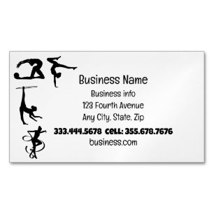 Gymnastics Sport Fitness Rythmic Magnetic Business Card
