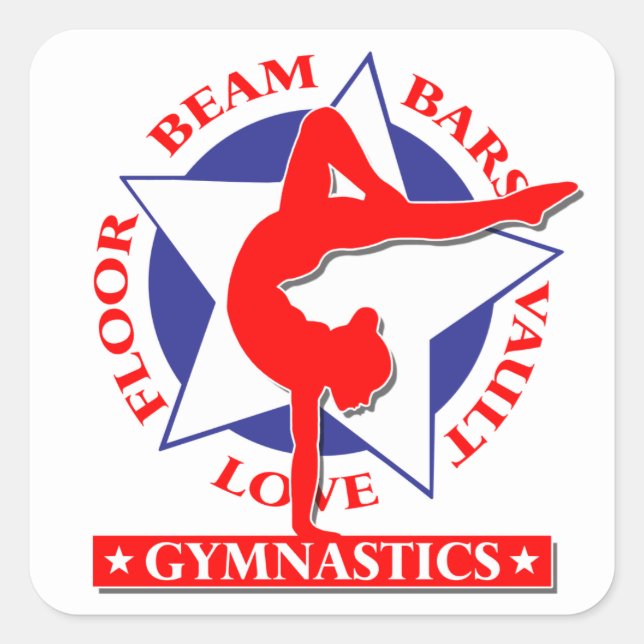Gymnastics Square Sticker (Front)