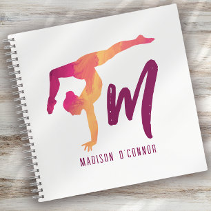 Gymnastics Stationery   Monogram Initial Pose Notebook