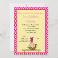 Gymnastics Stick Figure Birthday Invitation