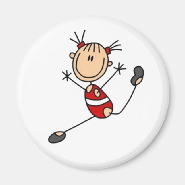 Gymnastics Stick Figure Magnet (Front)