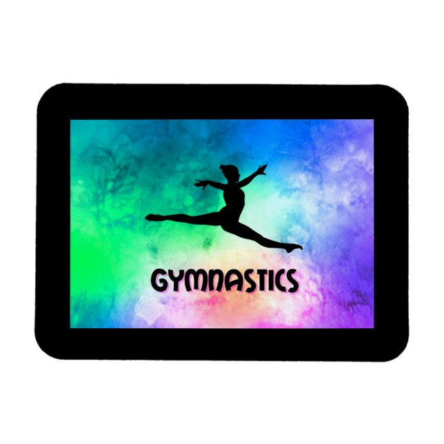Gymnastics Switch Leap Watercolor Magnet (Horizontal)