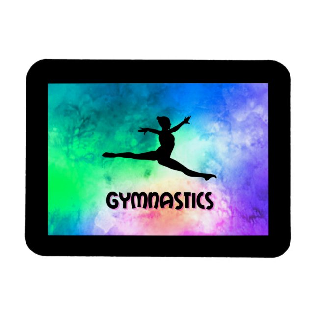 Gymnastics Switch Leap Watercolor Magnet (Horizontal)