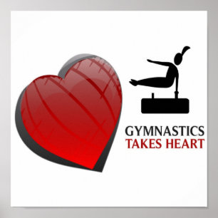 GYMNASTICS TAKES HEART POSTER