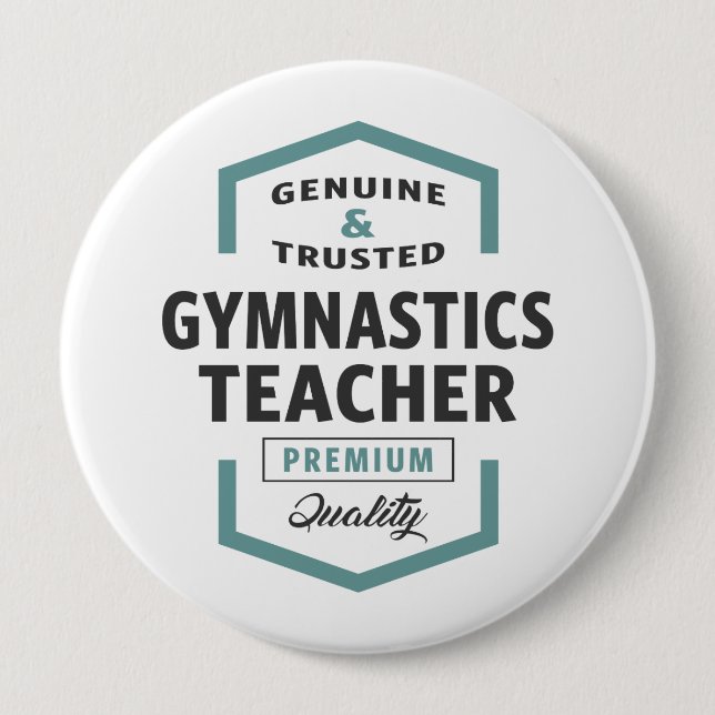 Gymnastics Teacher Logo Gifts. 10 Cm Round Badge (Front)