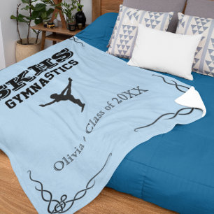 Gymnastics Team Black Text Fleece Med Blanket