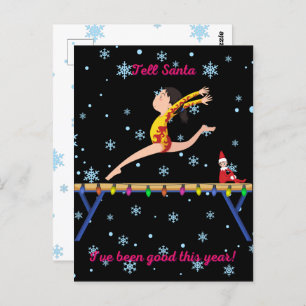 Gymnastics Tell Santa I've Been Good This Year Postcard