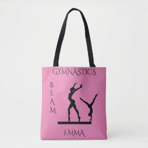 Gymnastics tote bag with custom name.