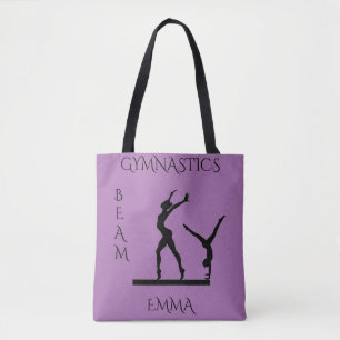 Gymnastics tote bag with custom name.