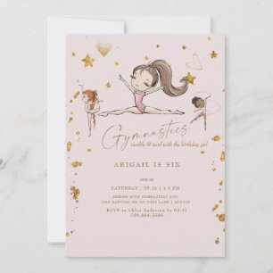 Gymnastics Tumble & Twirl Birthday Party II Invitation