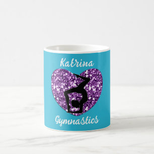 Gymnastics Turquoise and Purple Personalised  Coffee Mug