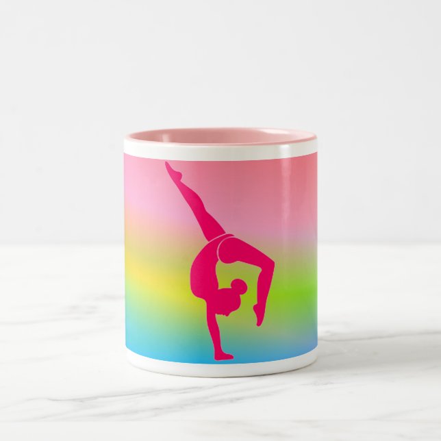Gymnastics two toned coffee mug. Two-Tone coffee mug (Center)