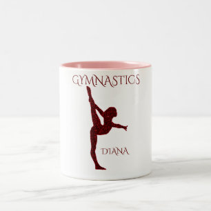 Gymnastics two toned personalized coffee mug. Two-Tone coffee mug