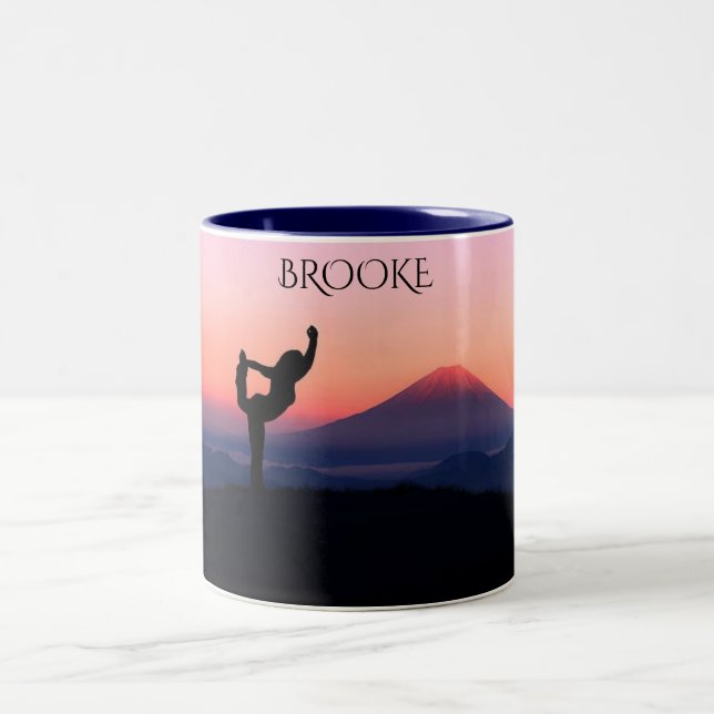 Gymnastics two toned personalized coffee mug. Two-Tone coffee mug (Center)